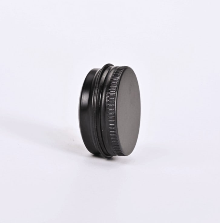black screw lid tin