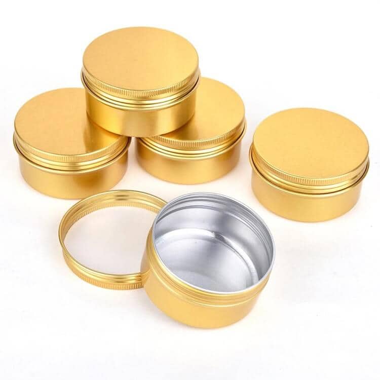 gold screw lid tins