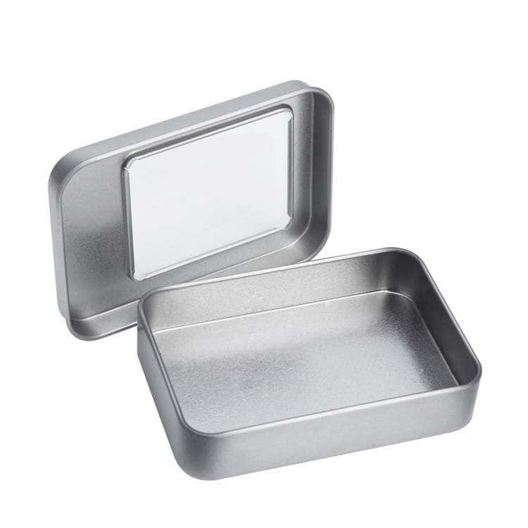 opened window lid rectangular tin