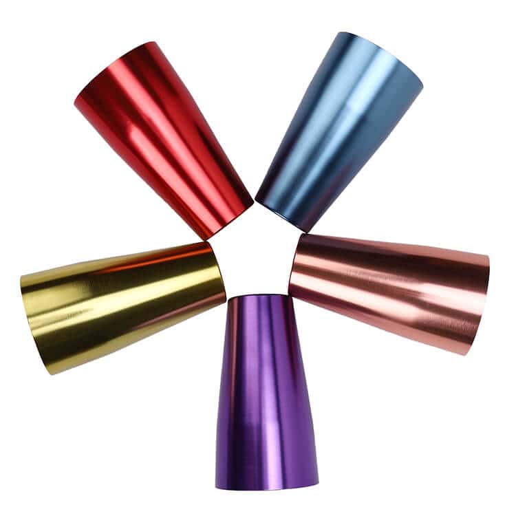 colorful curved aluminum cup