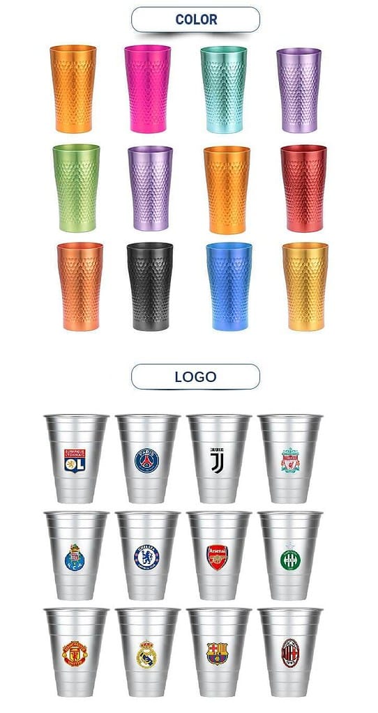 wholesale reusable aluminum color changing cups
