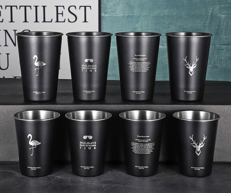 custom logo stainless steel drinking cups