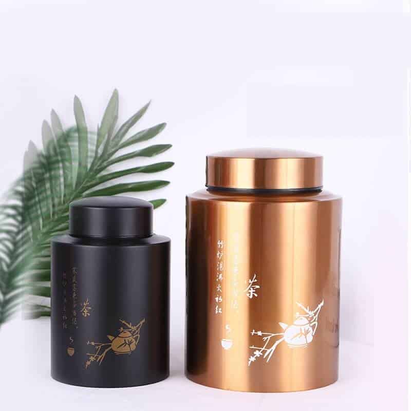set stainless steel tin for loose tea