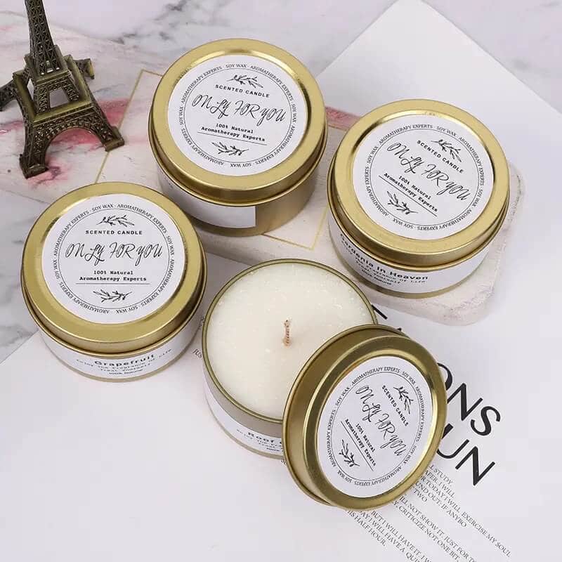 Wholesale candle company golden scented travel candle tin with personalized  design and label - Caifede candles