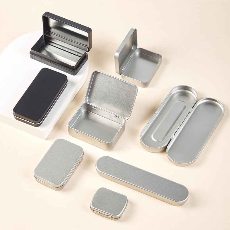 Small Hinged Tin Cans