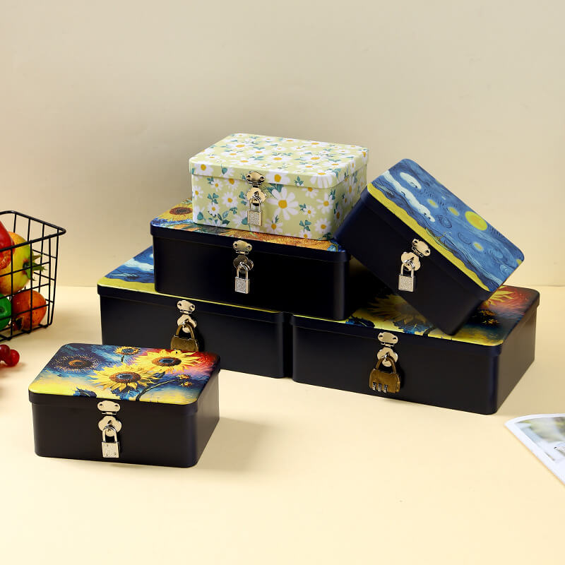 Storge Tin Container With Lock